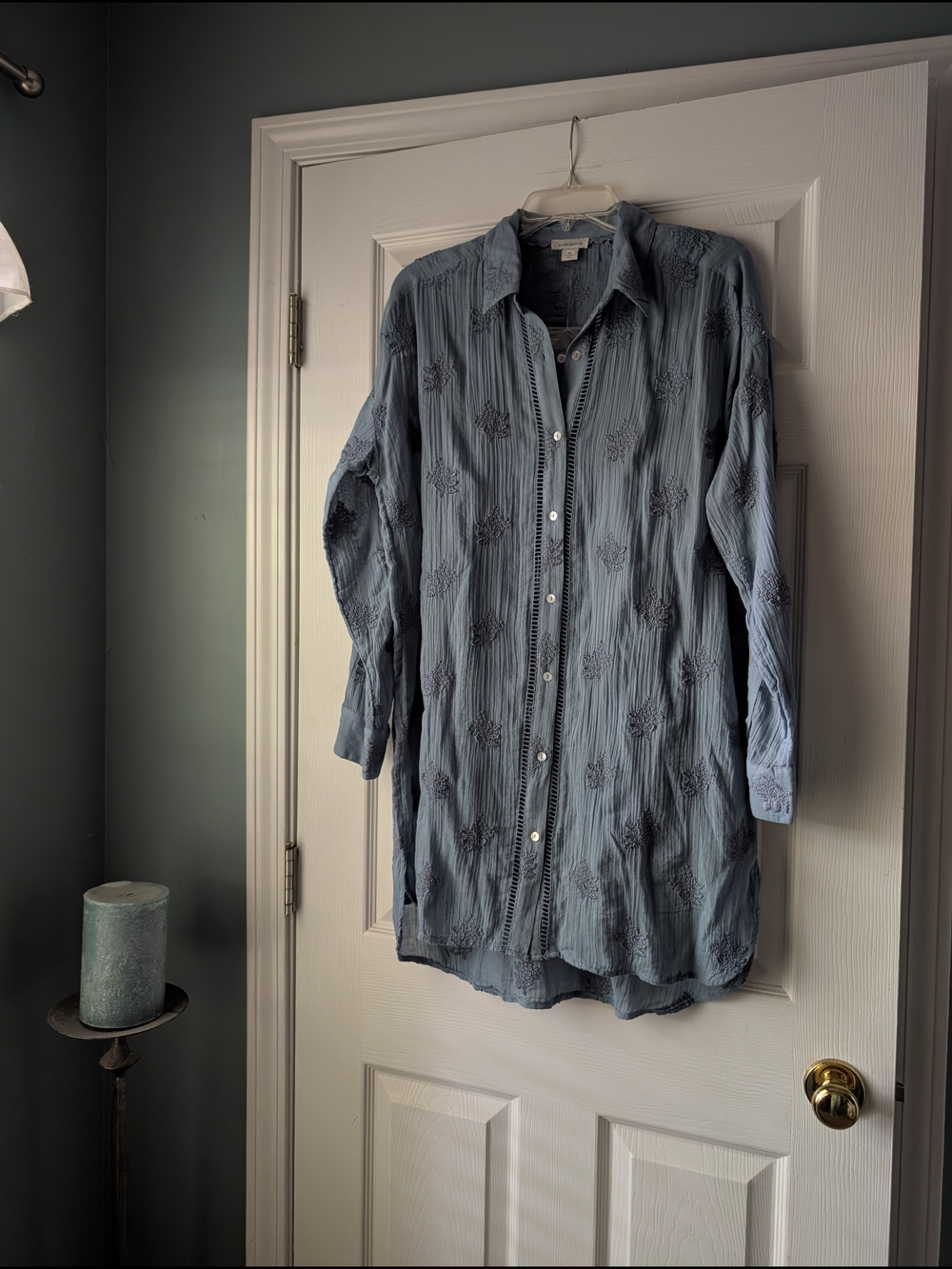 Sundance Embroidered Button-Front Tunic Dress